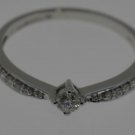 E-F / SI 0.25CT ROUND DIAMONDS ENGAGEMENT RING IN 18K WHITE GOLD,SIZE Q