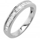 F/VS 0.30 CARAT BAGUETTE CUT DIAMOND HALF ETERNITY WEDDING RING IN 950 PLATINUM