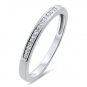 F/SI 0.15ct PRINCESS CUT DIAMOND HALF ETERNITY WEDDING RING,9K WHITE GOLD,SIZE J