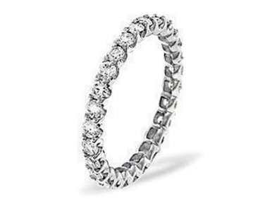 G/SI 0.55CT DIAMOND FULL ETERNITY RING IN 9K WHITE GOLD,SIZE L