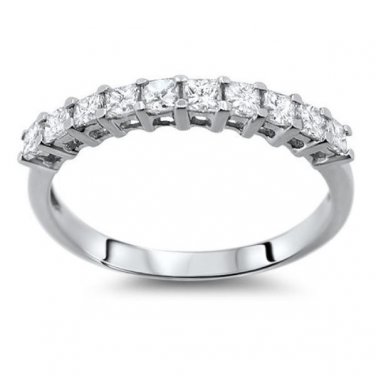 0.50CT PRINCESS CUT DIAMOND HALF ETERNITY RING,950 PLATINUM,WIDTH 2.7mm from finediamondsrus