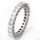 Brand New 1.40ct Princess Cut Diamonds Full Eternity Wedding Ring in 9K Solid White Gold