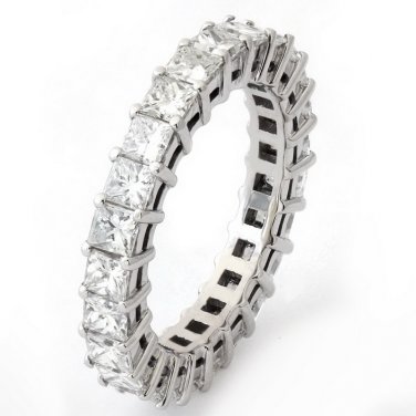 Brand New 1.40ct Princess Cut Diamonds Full Eternity Wedding Ring in 9K Solid White Gold