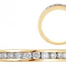 ROUND BRILLIANT DIAMOND HALF ETERNITY WEDDING RING BAND IN 9K SOLID YELLOW GOLD