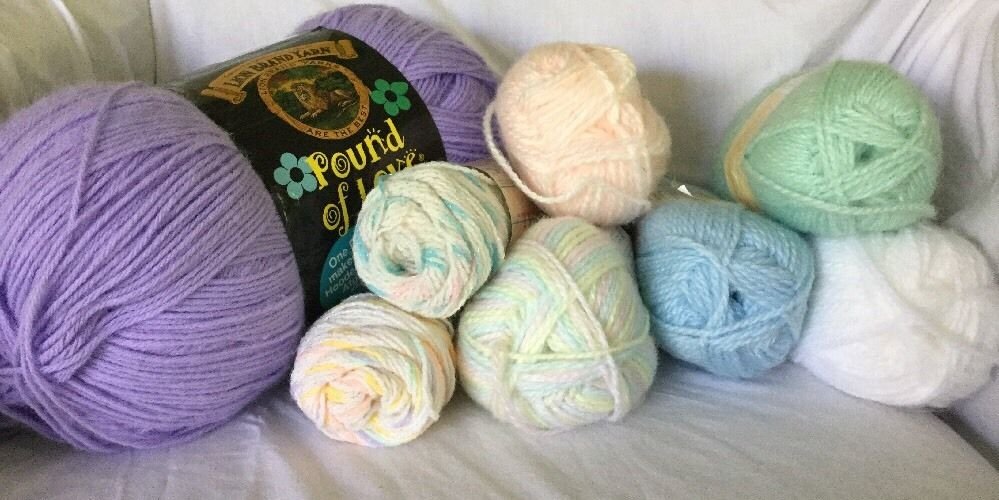 YARN LOT OF 9 - Lion Brand JIFFY JAMIE Pastel Pound Of Love NEW UNUSED ...