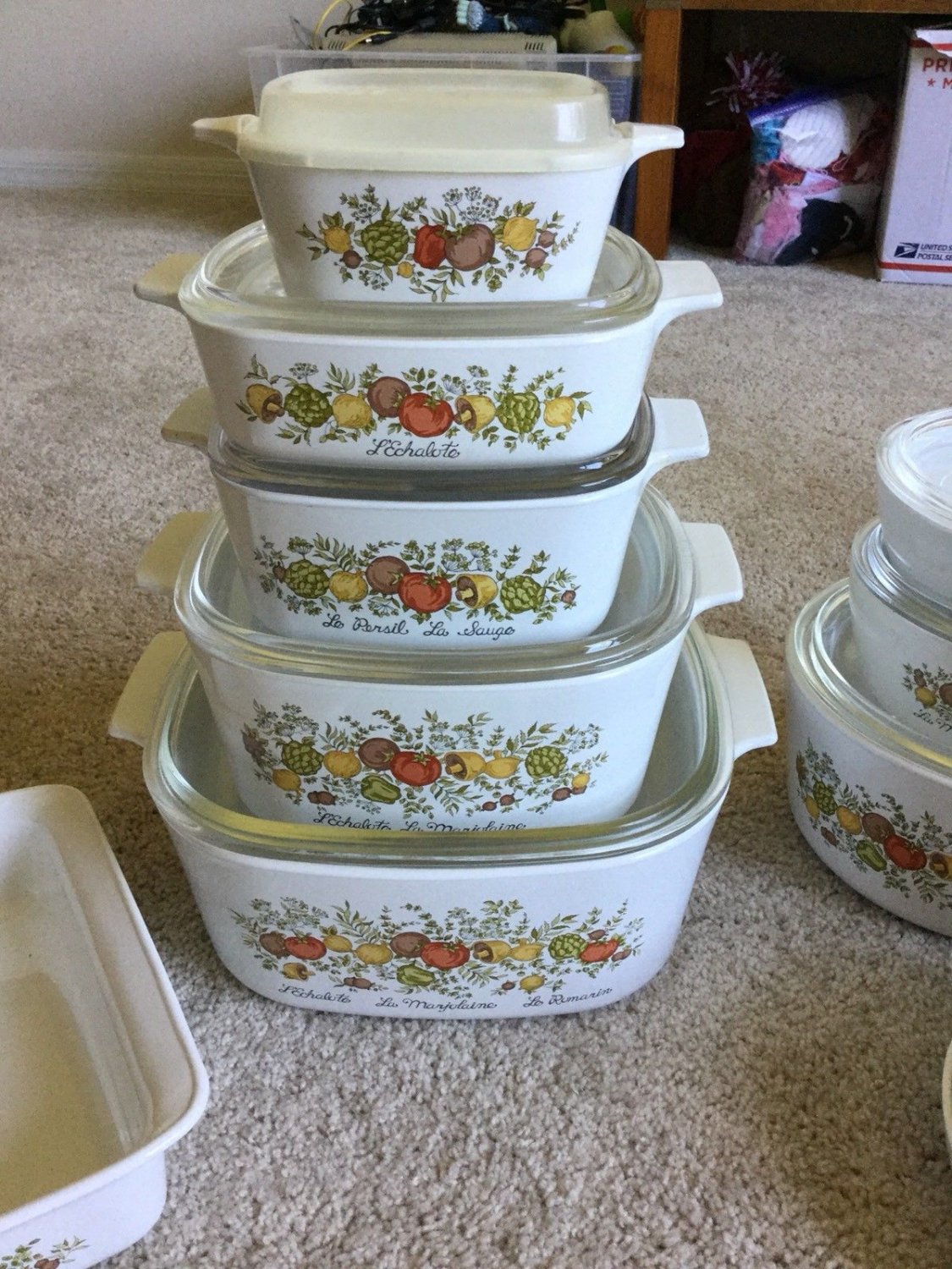 LOT of 19 Vintage Corning Ware Spice of Life CASSEROLES SKILLETS ...