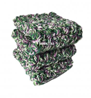Handmade Kitchen Crochet Dish Cloths Vineyard Green Grape Cotton Dishcloths Wash Cloth Set of 3
