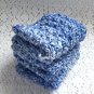 Kitchen Dishcloths Light Blue Blues Cotton Dish Cloths Set of 3 Handmade Crochet