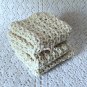 Set of 3 Handmade Crochet Kitchen Dish Light Beige Cream Cotton Dish Cloths