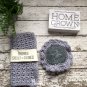 Crochet Dish Cloth Kitchen Set Pewter Grey Scrubbie Scrubby Cotton