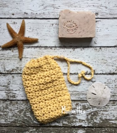 Soap Bag Soap Saver Yellow Hanging Drawstring Soap Sack Bath Spa Cloth