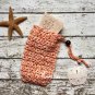 Handmade Crochet Soap Saver Orange Yellow Drawstring Soap Sack Bath Soap Pouch