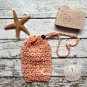 Handmade Crochet Soap Saver Orange Yellow Drawstring Soap Sack Bath Soap Pouch