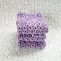 Set of 3 Handmade Crochet Kitchen Dish Cloths Lavender Lilac Purple Cotton Dishcloth
