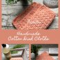Pink Peach Kitchen Dish Cloths Coral Cotton Dishcloths Wash Cloth Set of 3 Handmade