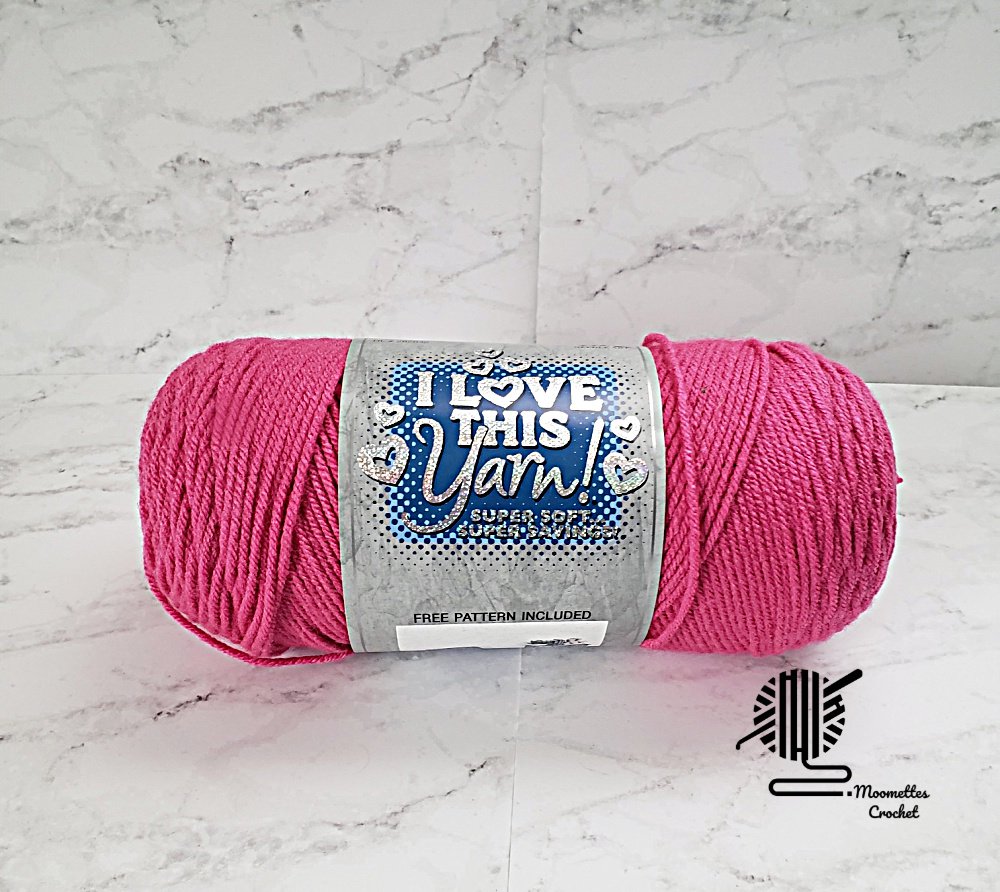 I Love This Yarn Hot Rose Pink Color 350 Acrylic 355 Yards 7 oz Medium