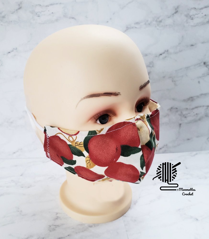 Apple Face Mask Cotton Washable Reusable Double Layer Fabric Cover Red