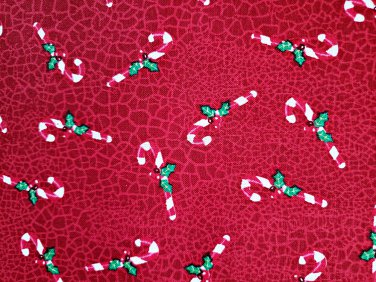 Candy Cane Fabric Christmas Crackle Red Cotton 36 x 44 inch Yard Holiday BTY