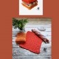 Ginger Orange Dish Cloths Set of 3 Kitchen Cotton Gray Dishcloths Handmade in USA