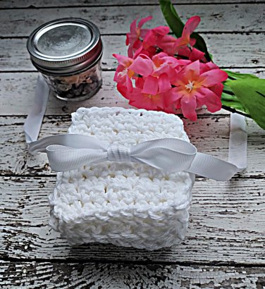 Small Cotton Cloths White  Face Scrubbers Reusable Makeup Remover Pads Set of 8
