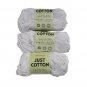 White Cotton Yarn - Premier Yarns Just Cotton 1.76 oz. 87 Yds - Lot 3 Skeins New
