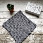 Black White Gray Dish Cloths Grey Cotton Kitchen Dishcloth Set of 3 Handmade