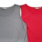 2 Tank Top Jersey Knit Lace Sleeveless Pink Gray Blouse Medium M Joan Rivers