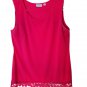 2 Tank Top Jersey Knit Lace Sleeveless Pink Gray Blouse Medium M Joan Rivers