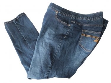 Women With Control Pull On Jeans 14P Petite Straight Leg 5 Pocket Wonder Denim