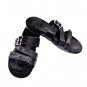 Vionic Women's Black Reptile Embossed Slip On Sandal Skylar Buckle Size 8