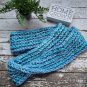 Infinity Scarf Aqua Blue Loop Cowl Knit Crochet Circle Neck Warmer Handmade