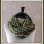 Infinity Scarf Earth Meadow Green Loop Cowl Knit Crochet Circle Neck Warmer Handmade