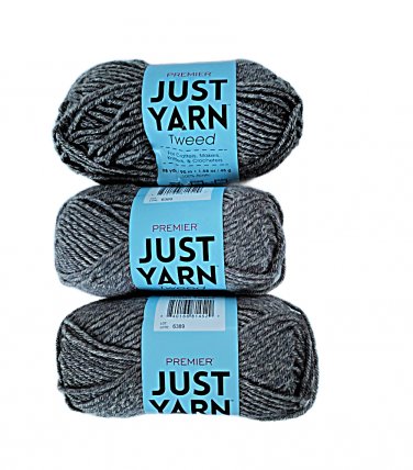 Greige Tweed Premier Yarns Just Yarn - 1.58 oz. 98 Yds Grey Color 2065-02 Bulk 3 Skeins