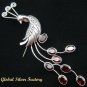 Sterling Silver Peacock & Garnet Brooch BC-129-KT