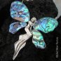 XL Silver & Paua Shell Angel Brooch Pendant BC-117-KT