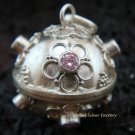 925 Silver Rose Quartz Chime Ball Pendant CH-303-KA