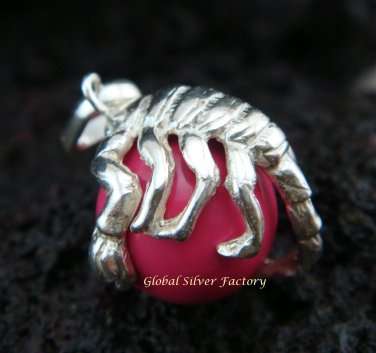 Sterling Silver Scorpion 12mm Pink Chime Ball CH-304-KT