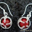 925 Silver Red Chakra Chime Ball Earrings CBE-143-KT