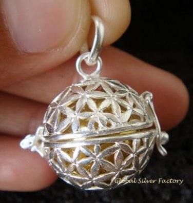 925 Silver Frangipani Harmony Ball Pendant HB -288-PS