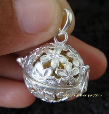 925 Silver Frangipani Harmony Ball Pendant HB-289-PS