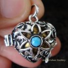 925 Silver & Turquoise Heart Harmony Ball HB-286-PS