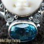 925 Silver Blue Topaz Sajen Goddess Ring GDR-663-KT
