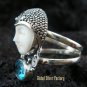 925 Silver Blue Topaz Sajen Goddess Ring GDR-663-KT