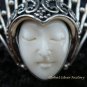 925 Silver Balinese Carved Bone Goddess Earrings GDE-183-PS