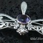 925 Silver Amethyst Butterfly Brooch Pendant BC-107-KT