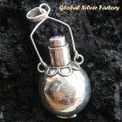 925 Silver Amethyst Essential Oil Bottle Pendant PP-287-KA