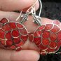 925 Silver Red Coral Turtle Earrings ER-446-NY