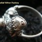 925 Silver Garnet Gecko Lizard Ring RI-243-KT