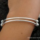 Sterling Silver & Double Strand Women's Bangle SBB-269-PS