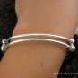 Sterling Silver & Double Strand Women's Bangle SBB-269-PS